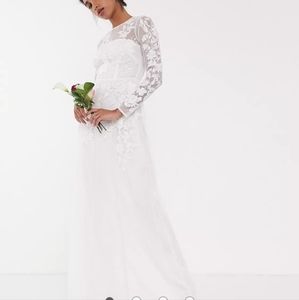 ASOS EDITION floral embroidered mesh wedding dress